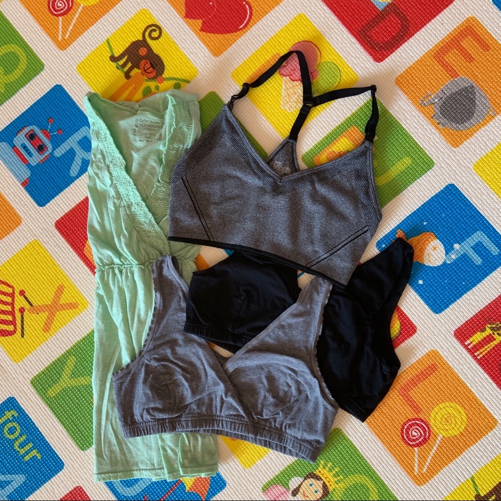Bundle/Lot: 3 Nursing Bras + Nursing Sleep Top